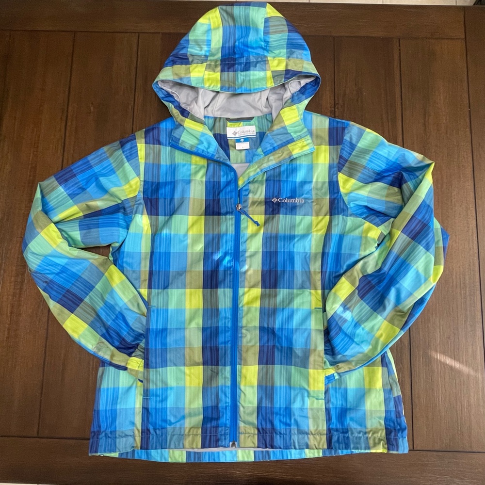 Columbia Silver Ridge plaid light rain jacket, large
